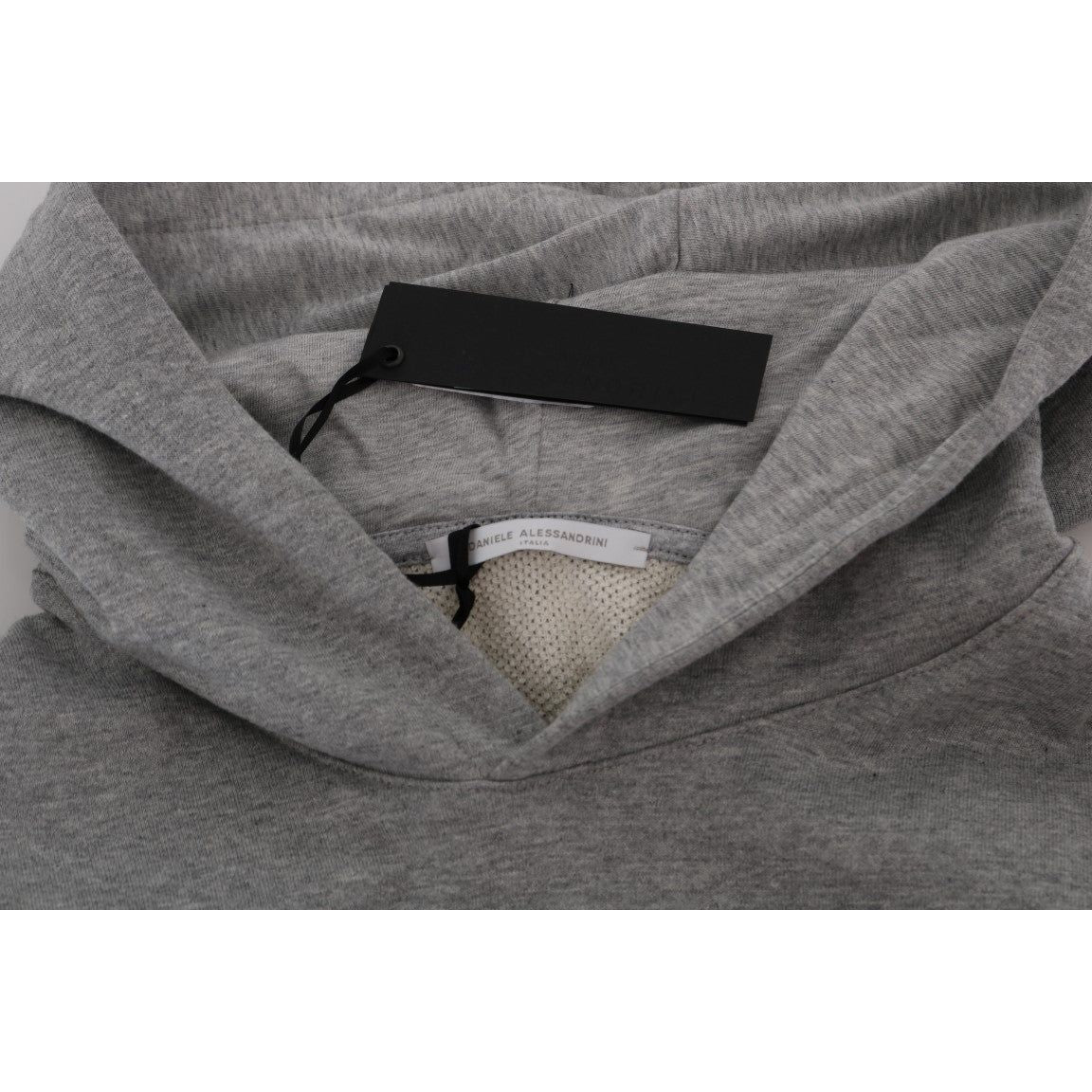 Daniele Alessandrini Gray Pullover Hodded Cotton Sweater