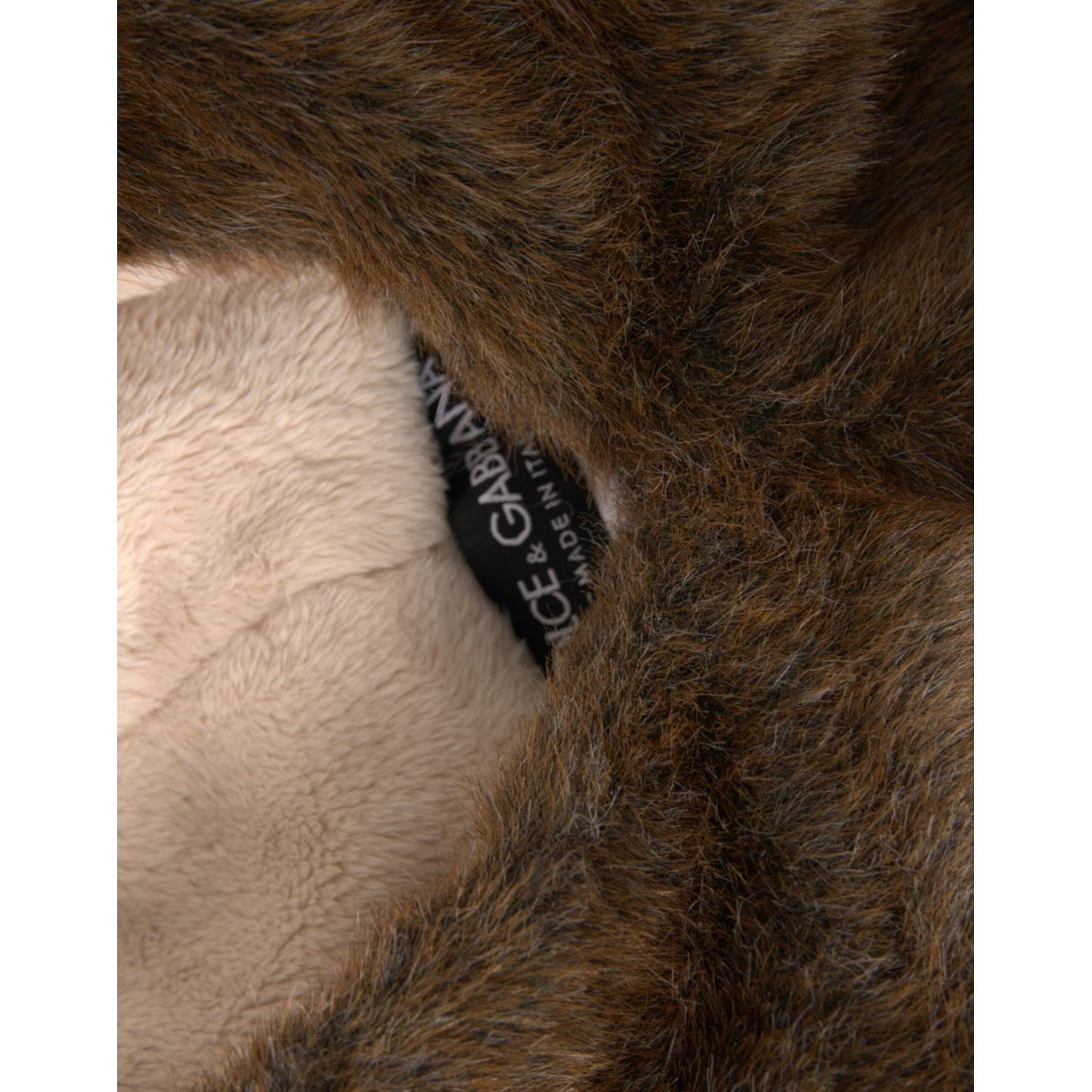 Dolce & Gabbana Brown Deer Faux Fur Whole Head Hat Dolce & Gabbana