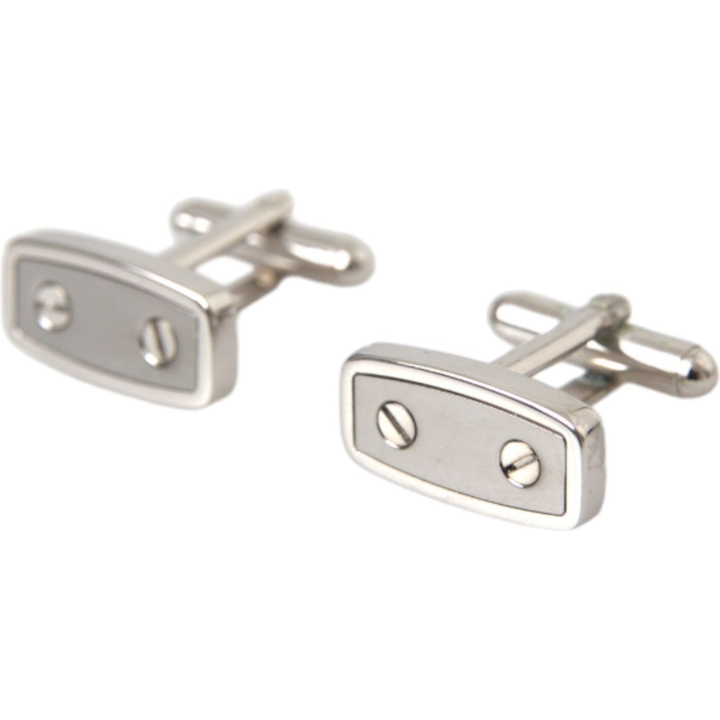 Dolce & Gabbana Silver Plated Metal Brass Pin Men Cufflinks Cufflinks Dolce & Gabbana