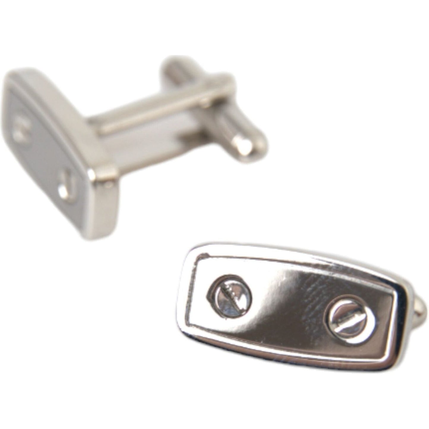 Dolce & Gabbana Silver Plated Metal Brass Pin Men Cufflinks Cufflinks Dolce & Gabbana