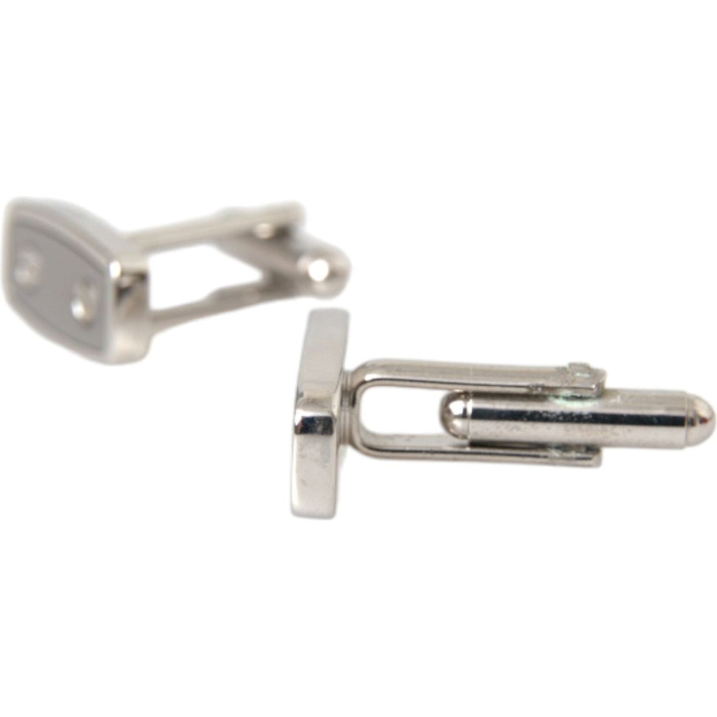 Dolce & Gabbana Silver Plated Metal Brass Pin Men Cufflinks Cufflinks Dolce & Gabbana