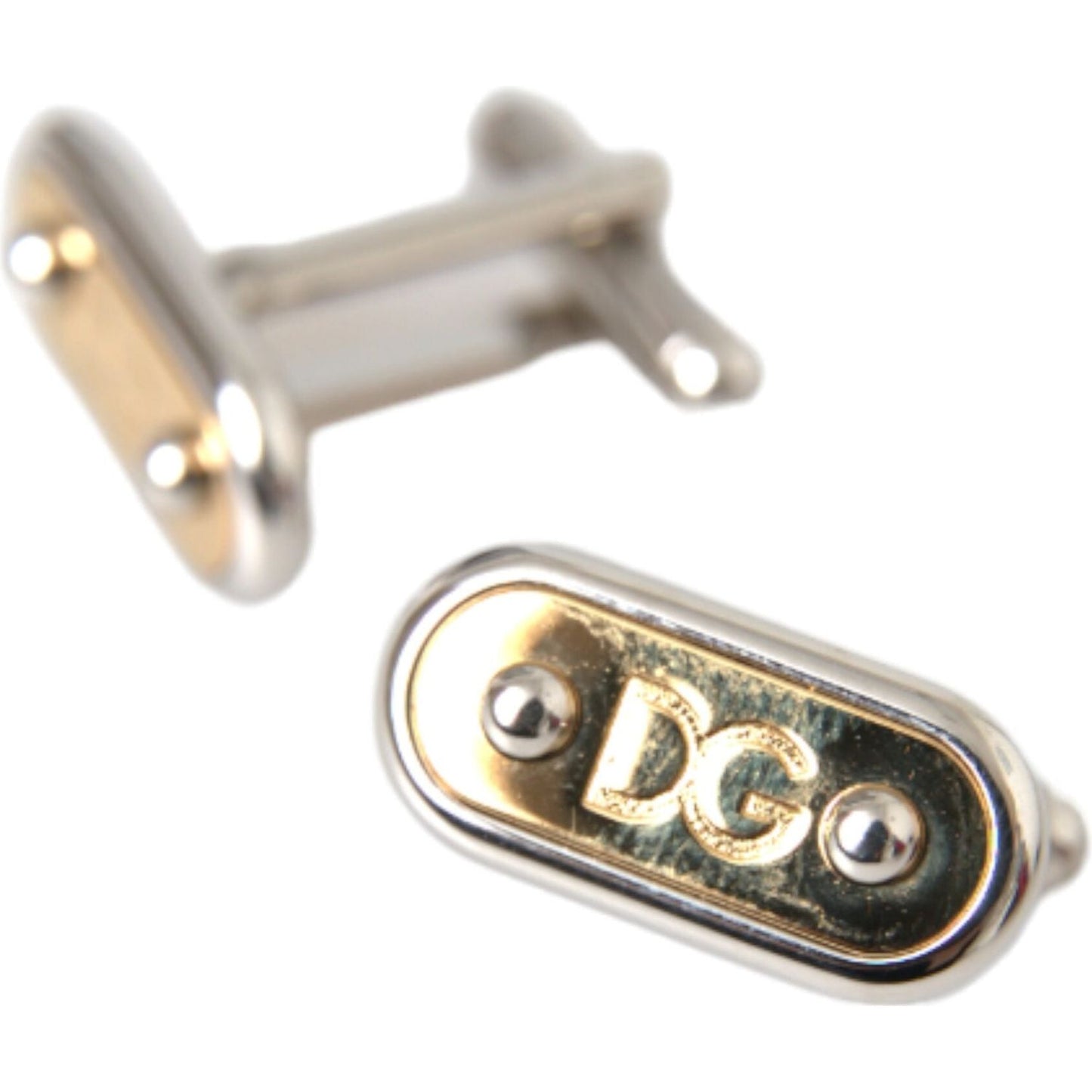 Dolce & Gabbana Silver Gold Plated Metal Brass Pin Cufflinks Cufflinks Dolce & Gabbana