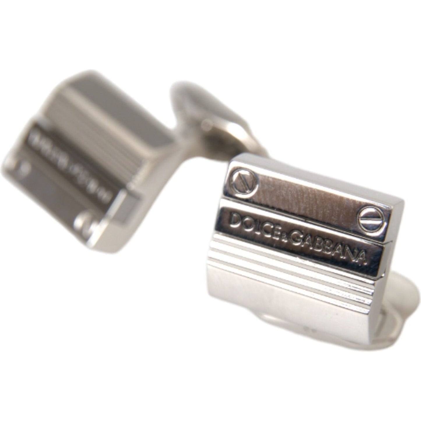 Dolce & Gabbana Silver Plated Metal Brass DG Logo Pin Cufflinks Cufflinks Dolce & Gabbana