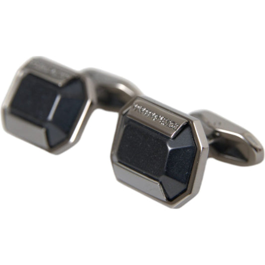 Silver Plated Brass Pin Crystal Cufflinks