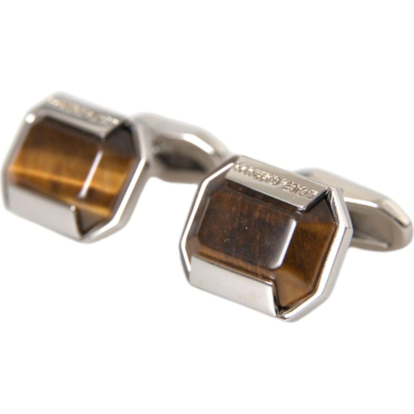 Dolce & Gabbana Silver Plated Brass Pin Crystal Cufflinks Cufflinks Dolce & Gabbana