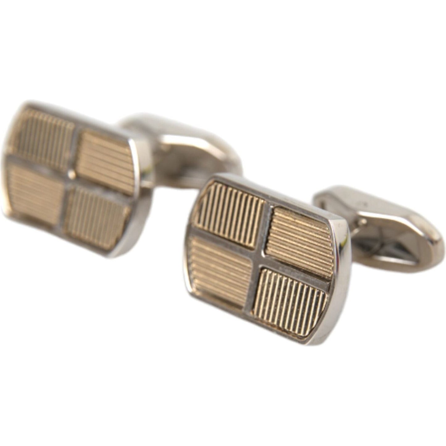 Dolce & Gabbana Silver Gold Plated Metal Brass Pin Cufflinks Cufflinks Dolce & Gabbana