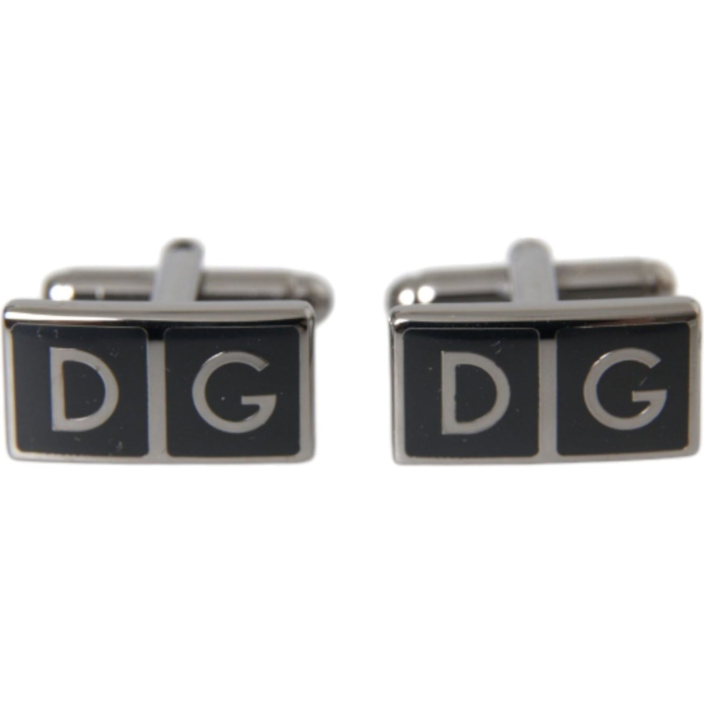 Dolce & Gabbana Silver Plated Metal Brass DG Logo Pin Cufflinks Cufflinks Dolce & Gabbana