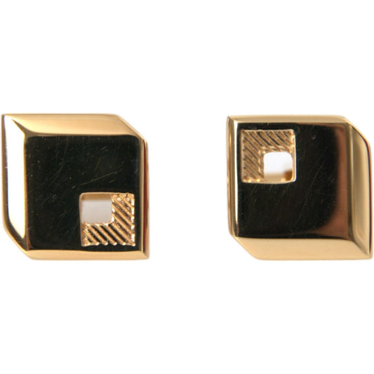 Gold Plated Metal Brass Square Pin Cufflinks