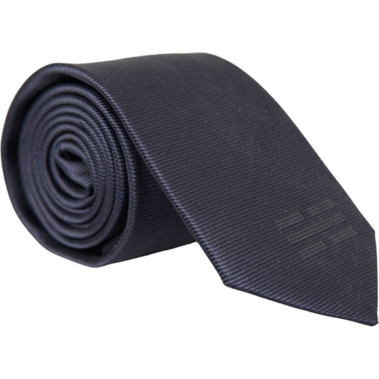 Blue Solid Silk Adjustable Tie Men