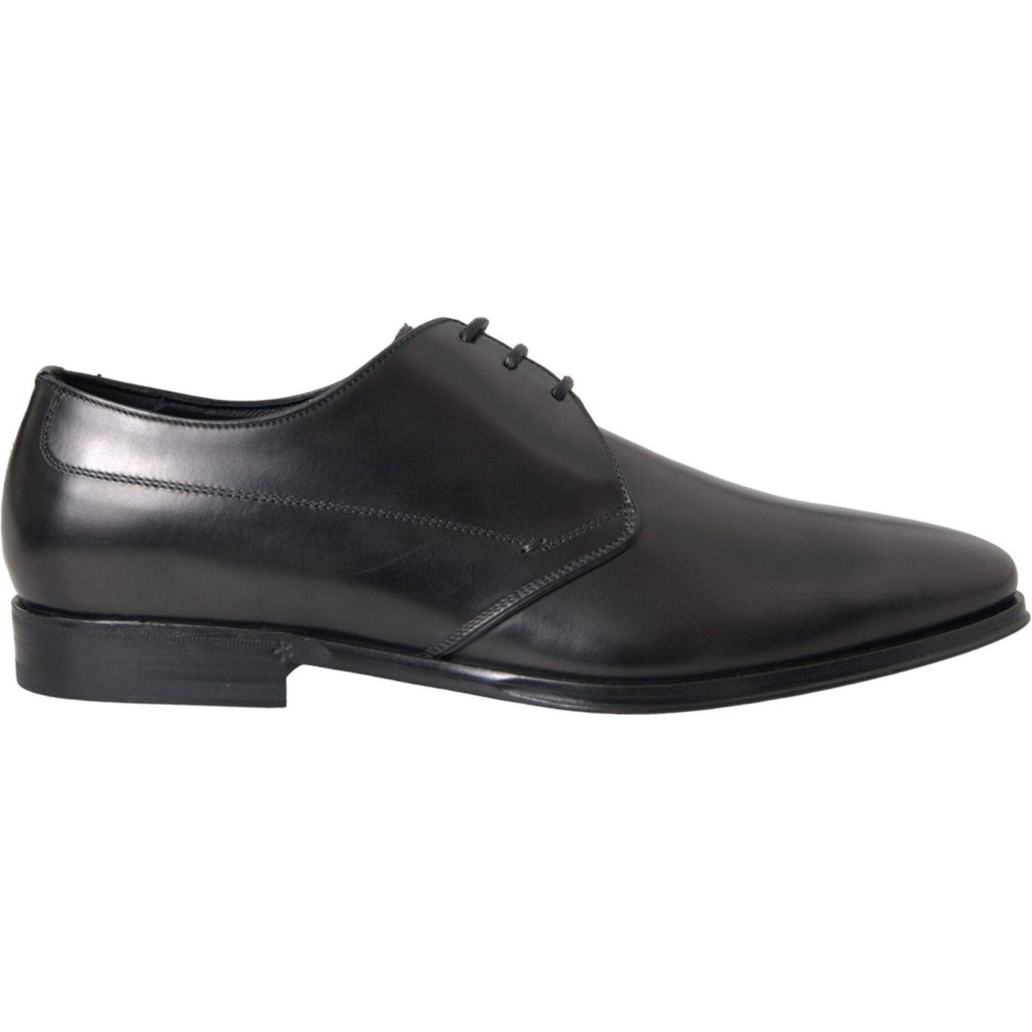 Dolce & Gabbana Black Leather Derby Formal Dress Men Shoes Dolce & Gabbana