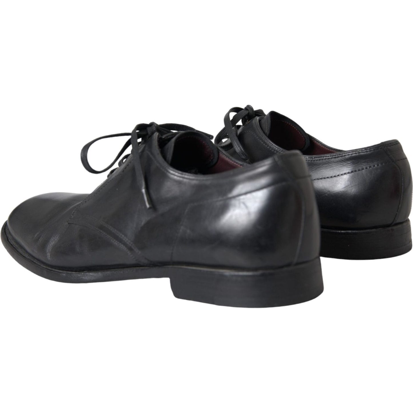 Dolce & Gabbana Black Leather Derby Formal Dress Men Shoes Dolce & Gabbana