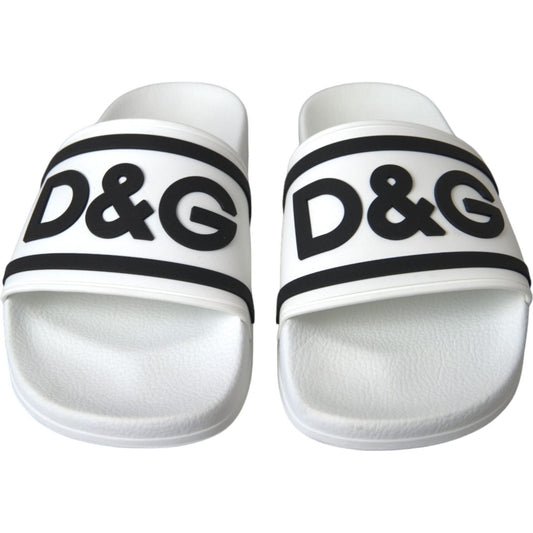 White Black Sandals Rubber Beachwear Shoes