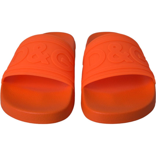 Orange Rubber Slides Sandals Beachwear Shoes