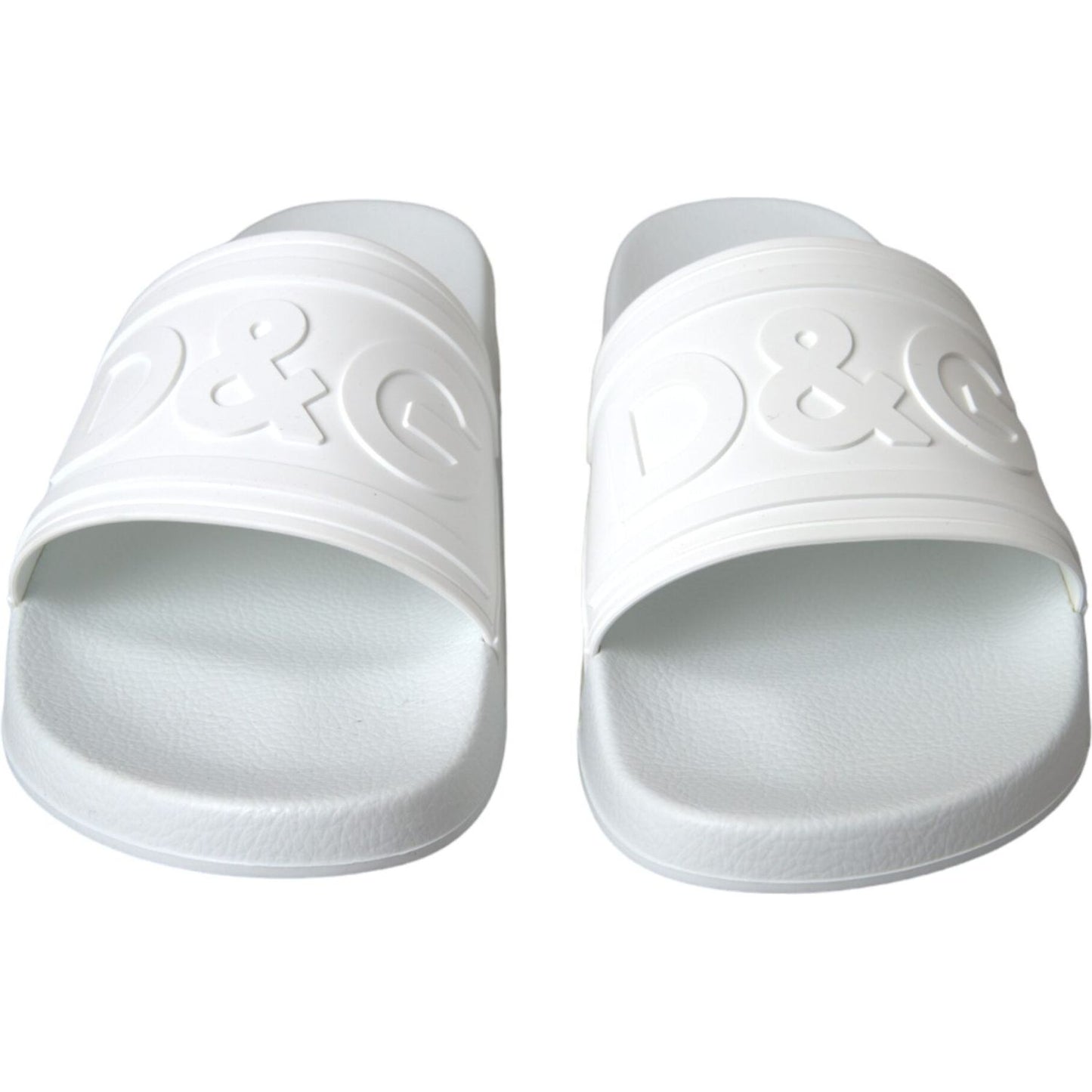 Dolce & Gabbana White Rubber Slides Sandals Beachwear Shoes Dolce & Gabbana