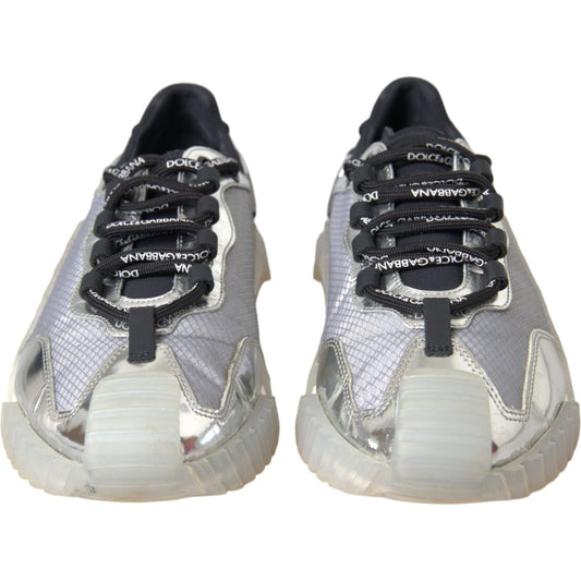 Silver Black Nylon NS1 Low Top Sneakers Men Shoes