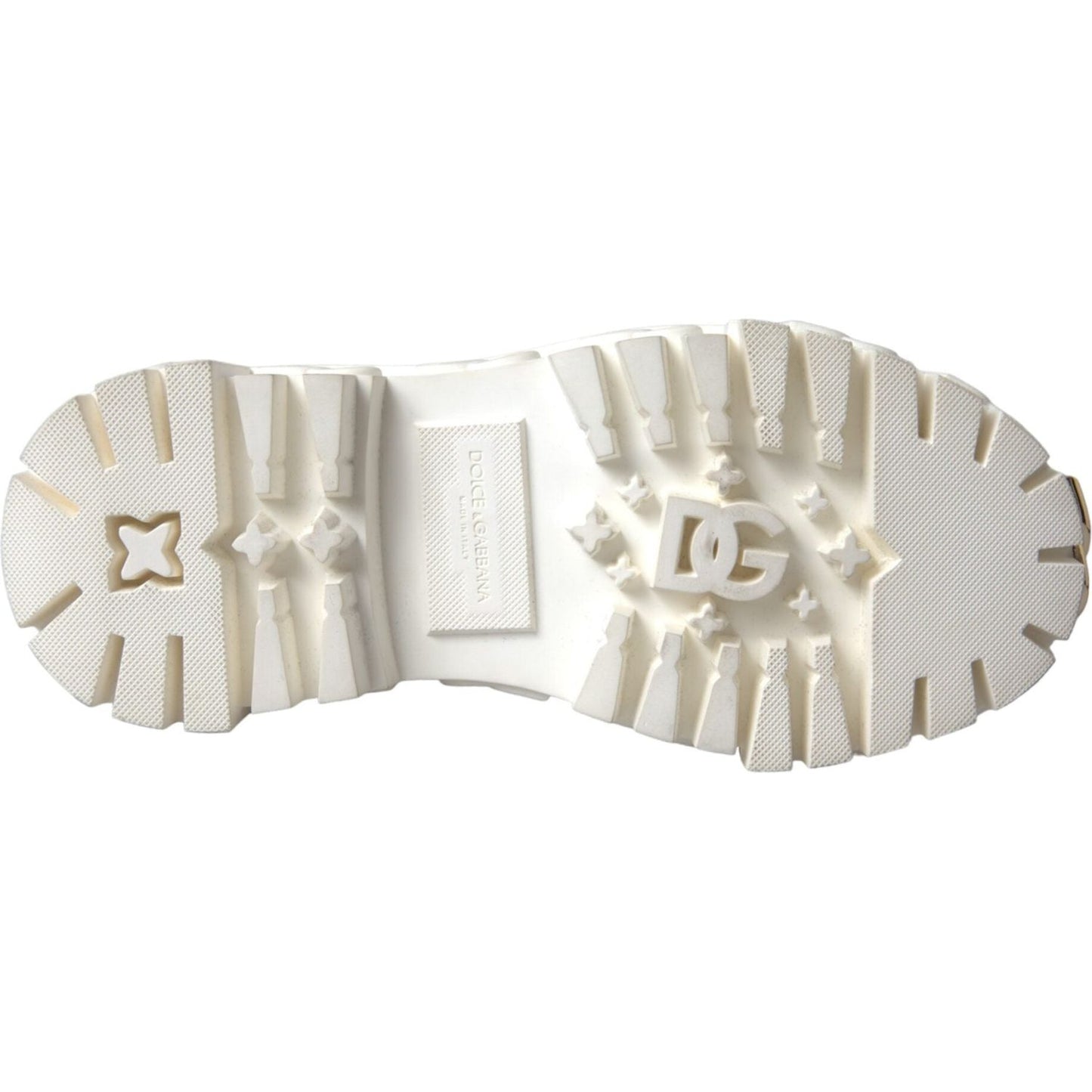 Dolce & Gabbana White Leather Rubber Logo Ankle Boots Shoes Dolce & Gabbana