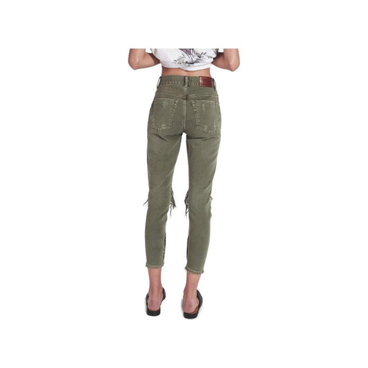 Green Cotton Jeans & Pant