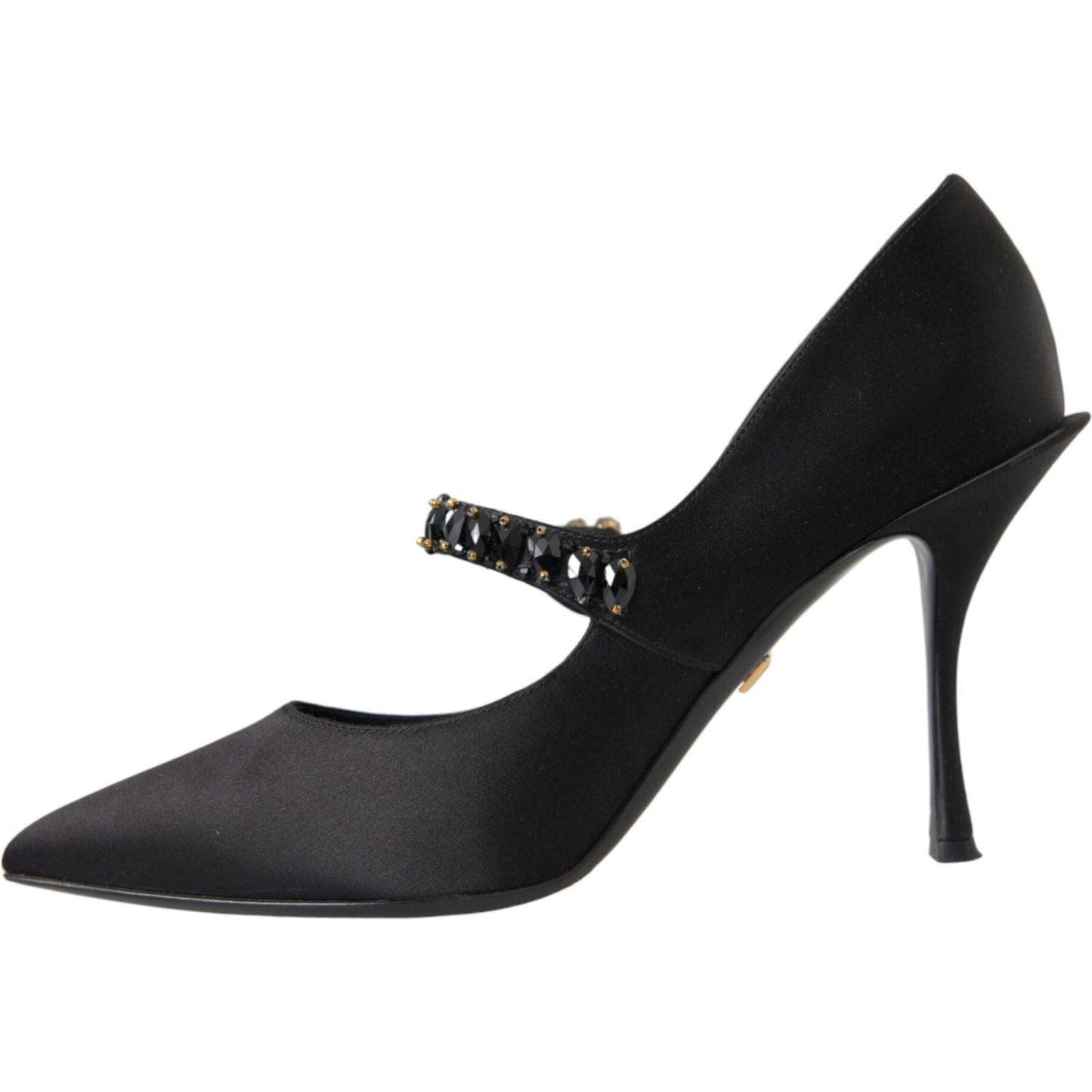 Dolce & Gabbana Black Mary Jane Crystal Heels Pumps Shoes Dolce & Gabbana