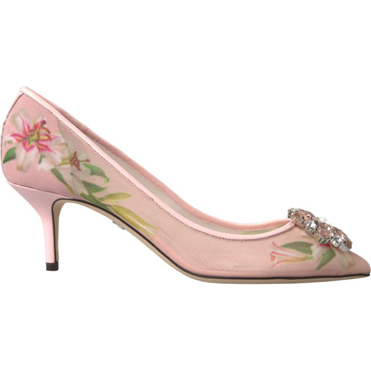 Pink Floral Crystal Bellucci Pumps Shoes