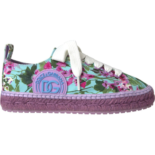 Multicolor Canvas Floral Espadrilles Sneakers Shoes