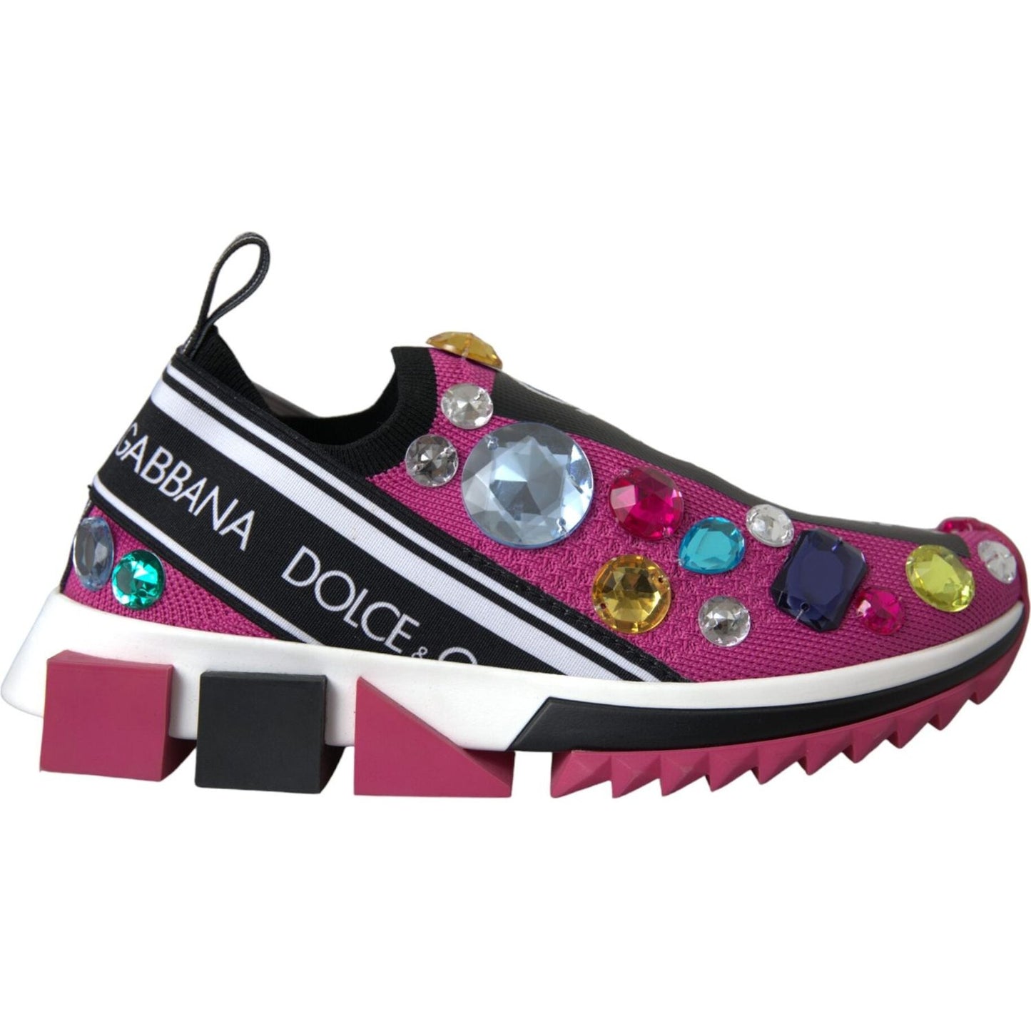 Dolce & Gabbana Pink Sorrento Crystals Sneakers Shoes Dolce & Gabbana