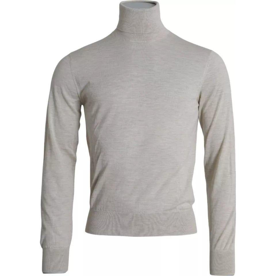 Dolce & Gabbana Pullover Beige Cashmere Turtleneck Sweater Dolce & Gabbana