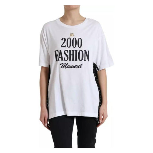 Dolce & Gabbana White 2000 Fashion Moment Lacing Detailed Tee T-shirt Dolce & Gabbana