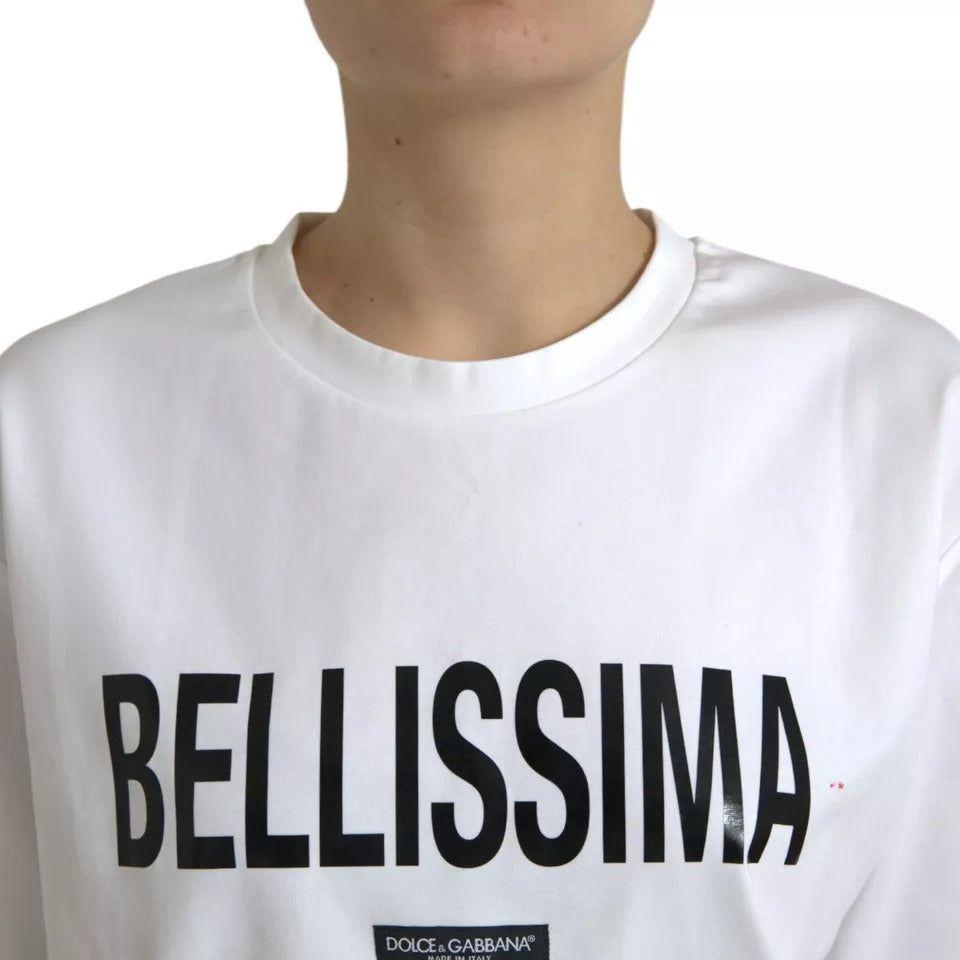 Dolce & Gabbana White Bellissima Cotton Crew Neck T-shirt Dolce & Gabbana