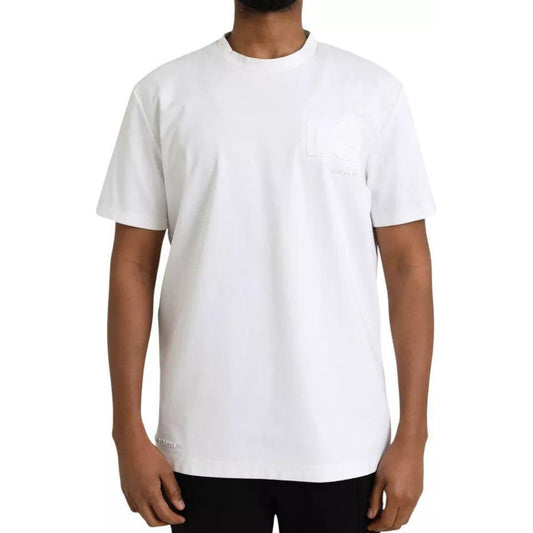 Dolce & Gabbana White Logo Embossed Cotton Crewneck T-shirt Dolce & Gabbana