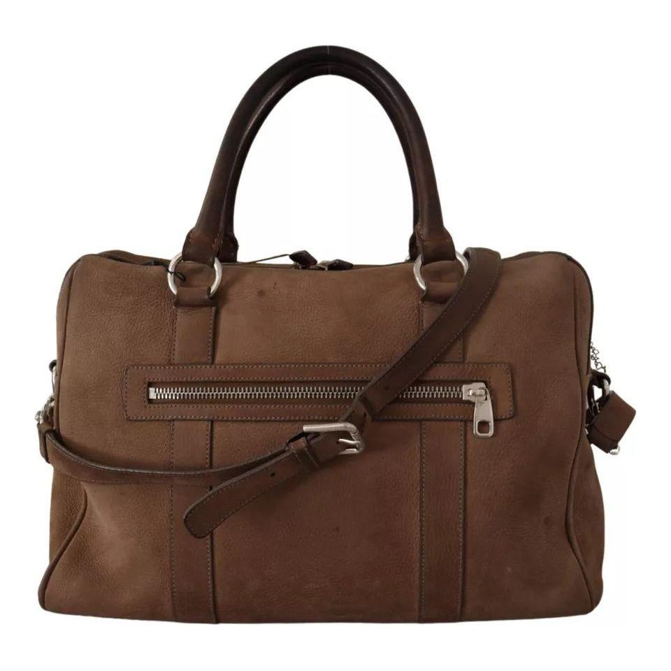 Dolce & Gabbana Brown Leather Shoulder Strap Travel Messenger Gym Men Bag Dolce & Gabbana