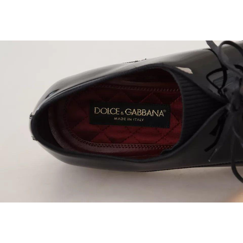 Dolce & Gabbana Black Patent Leather Derby Dress Shoes Dolce & Gabbana