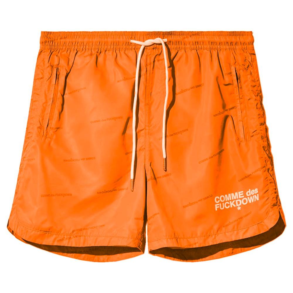 Comme Des Fuckdown Orange Polyester Men Swim Short Comme Des Fuckdown