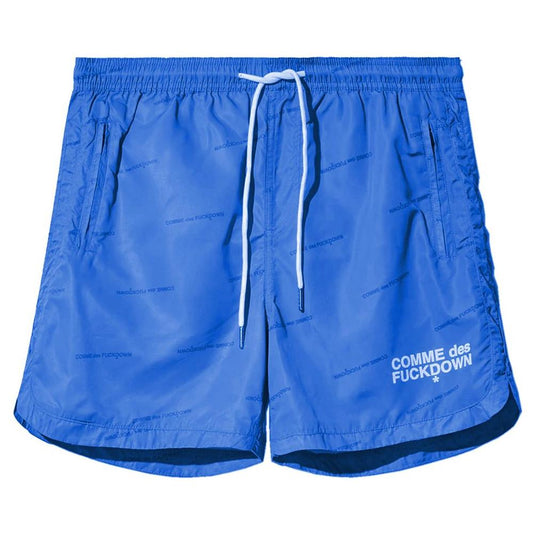 Comme Des Fuckdown Blue Polyester Men's Swimwear Short Comme Des Fuckdown