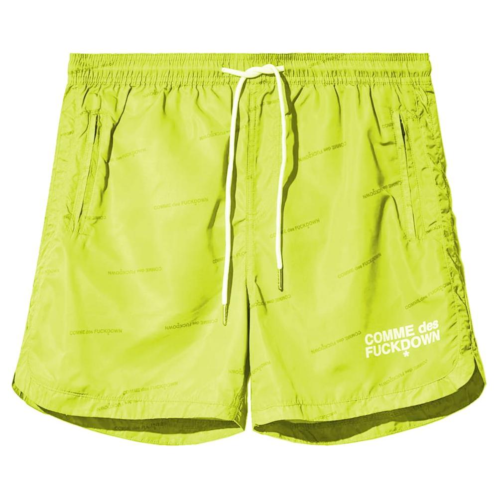 Comme Des Fuckdown Yellow Polyester Men Bermuda Shorts Comme Des Fuckdown