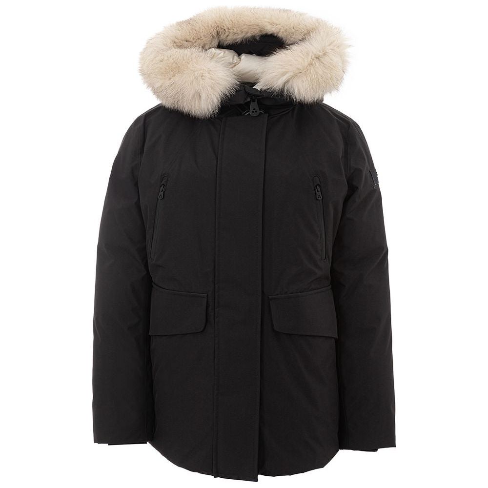 Peuterey Sleek Polyamide Black Jacket for the Modern Woman Peuterey