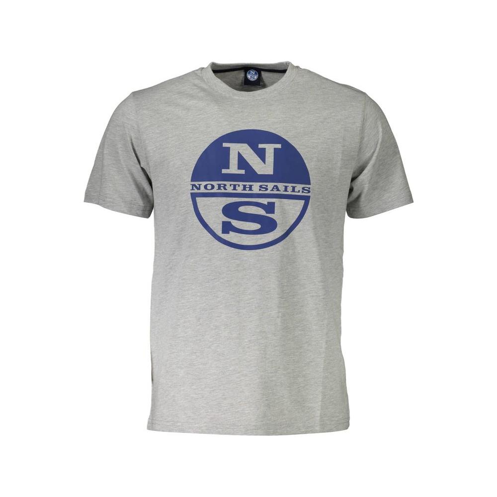 North Sails Gray Cotton Men T-Shirt North Sails