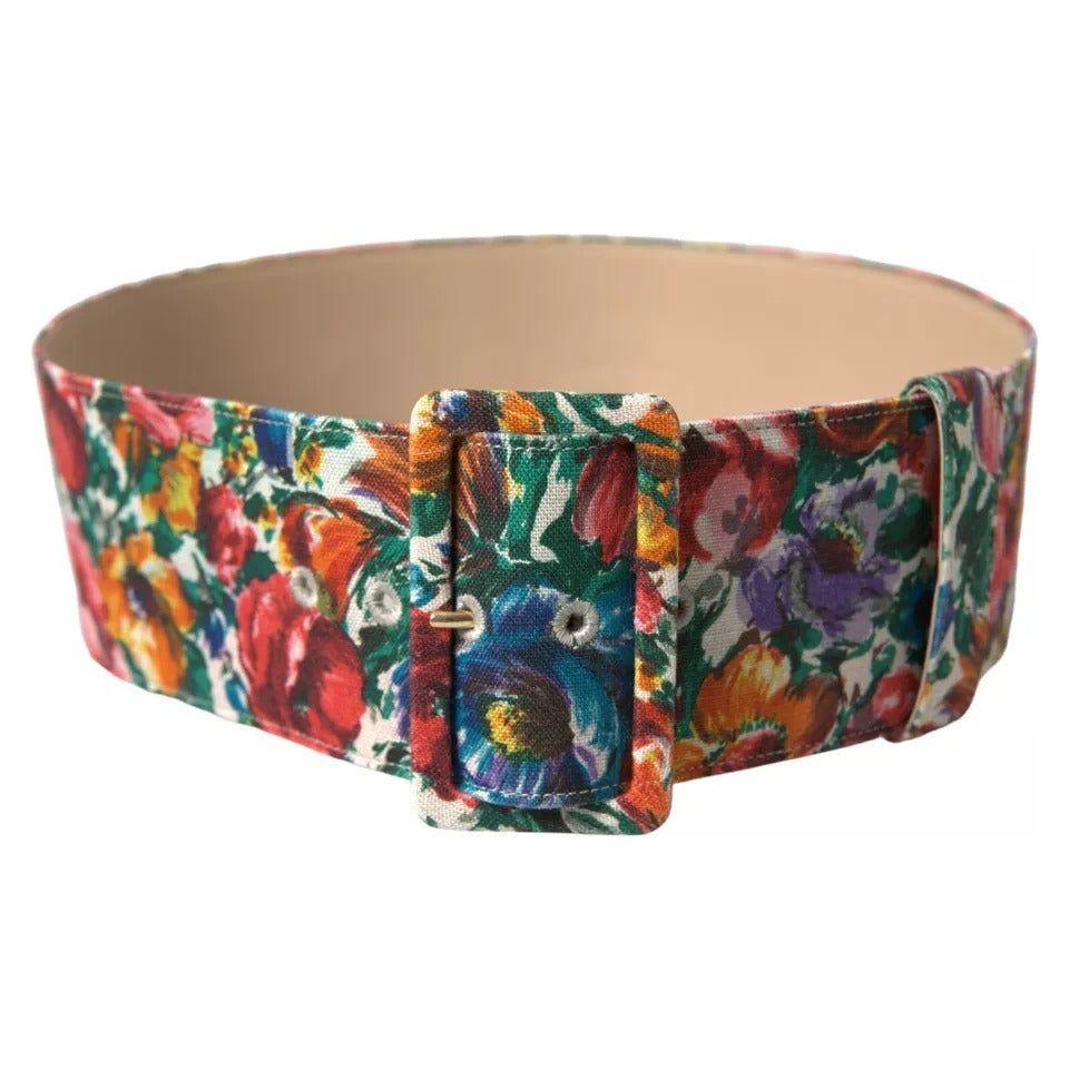 Dolce & Gabbana Multicolor Carretto Fabric Wide Waist Belt Dolce & Gabbana