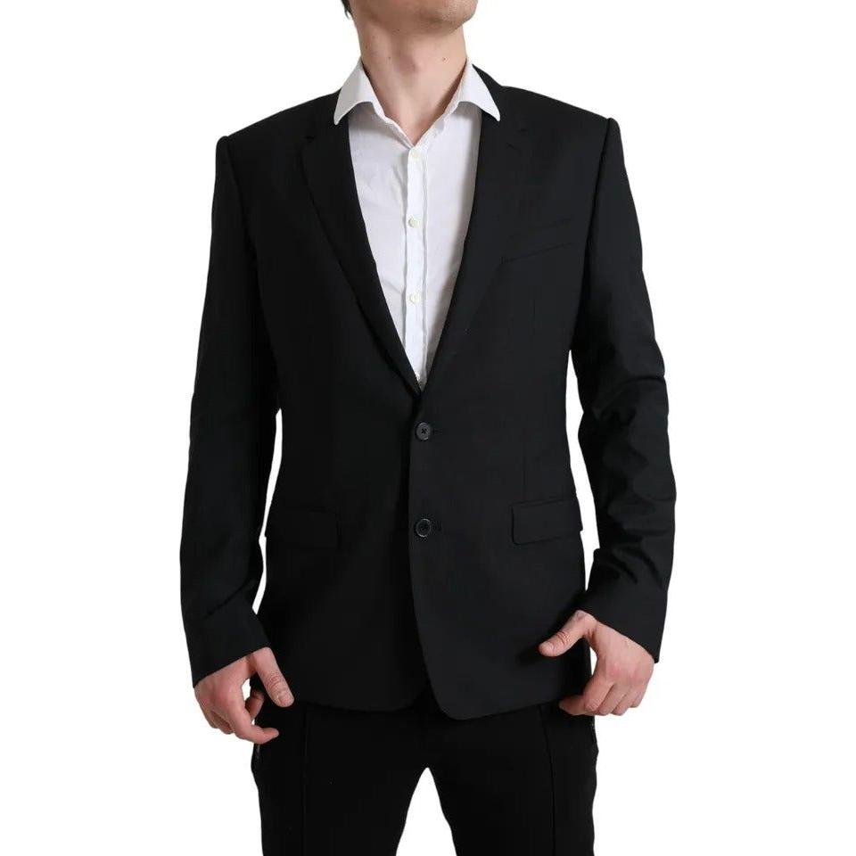 Dolce & Gabbana Black Wool MARTINI Stretch Jacket Blazer Dolce & Gabbana