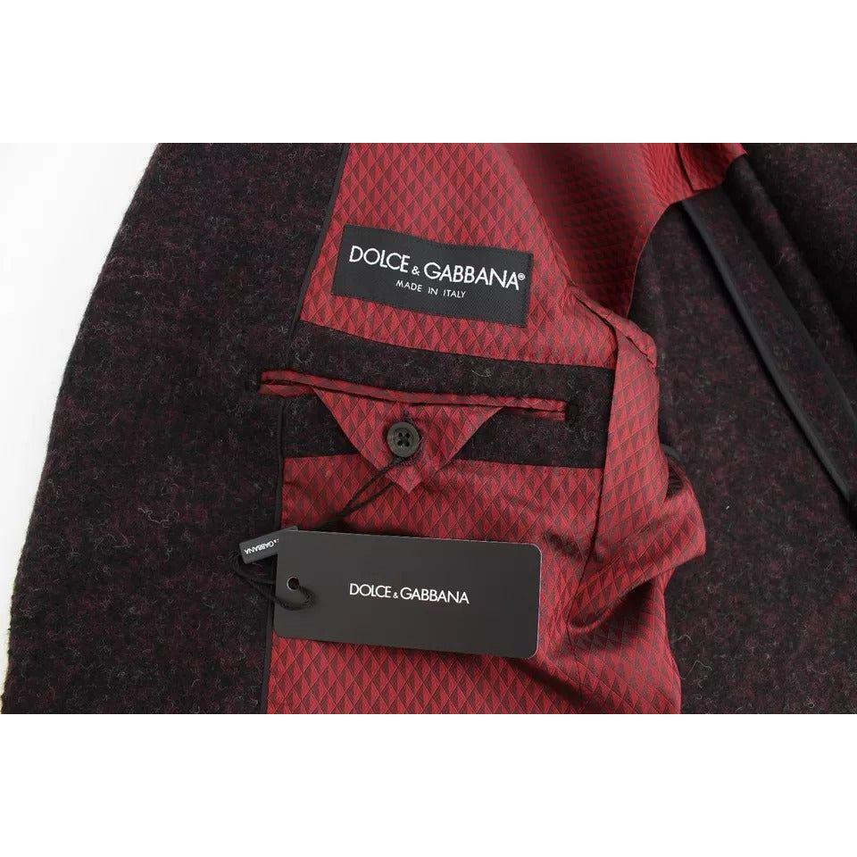 Dolce & Gabbana Bordeaux Alpaca Two Button Jacket Blazer Dolce & Gabbana