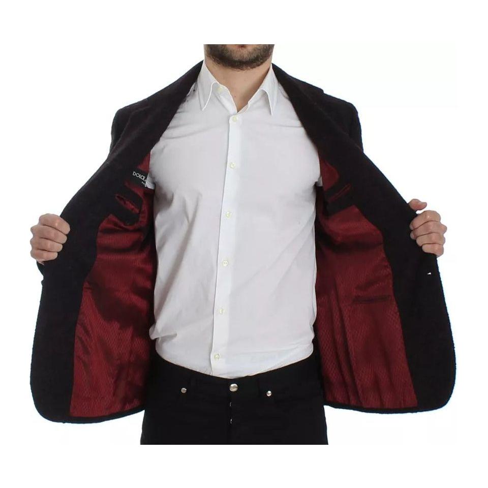 Dolce & Gabbana Bordeaux Alpaca Two Button Jacket Blazer Dolce & Gabbana