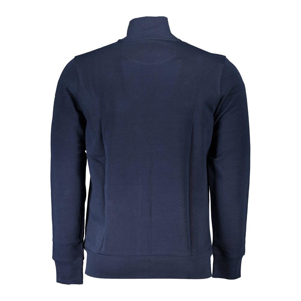 La Martina Blue Cotton Men Sweater La Martina