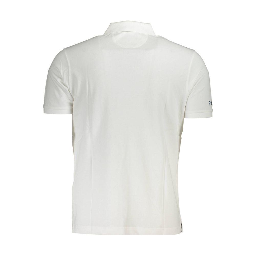 La Martina White Cotton Men Polo Shirt La Martina