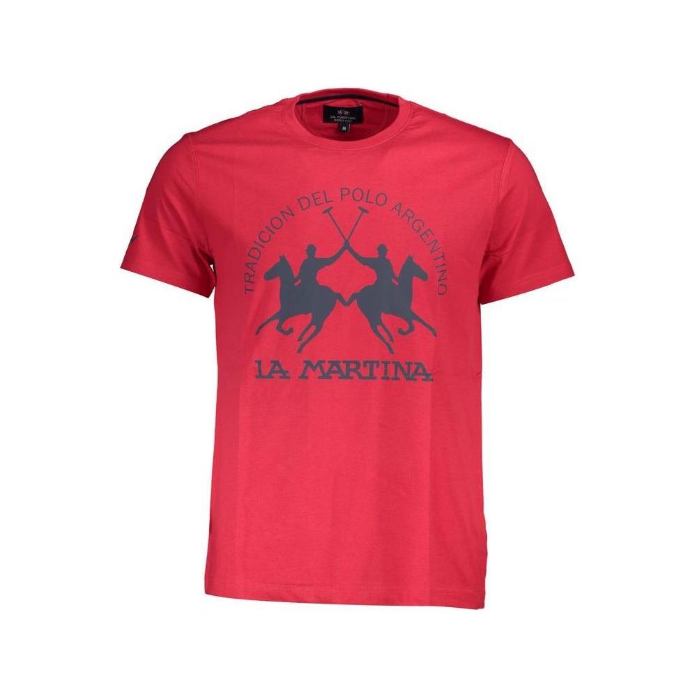 La Martina Red Cotton Men T-Shirt La Martina