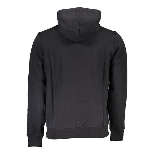 North Sails Black Cotton Men Hooded Sweater North Sails