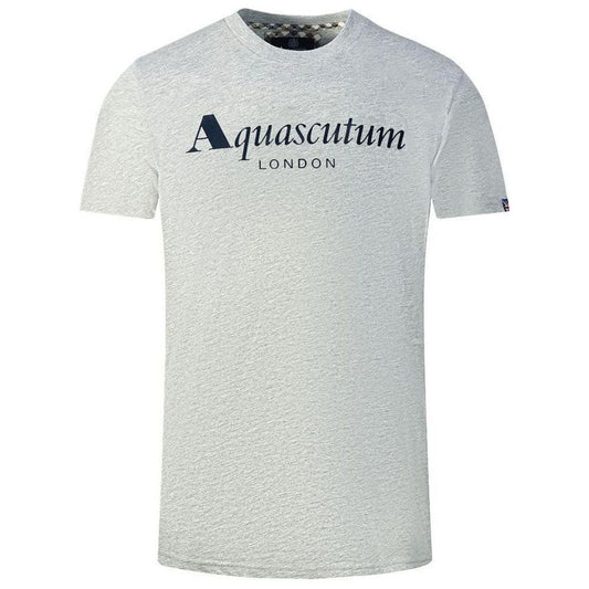 Aquascutum Gray Cotton Men T-Shirt Aquascutum