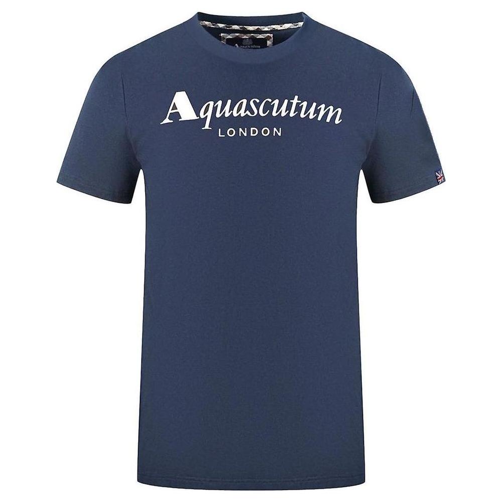 Aquascutum Blue Cotton Men T-Shirt Aquascutum