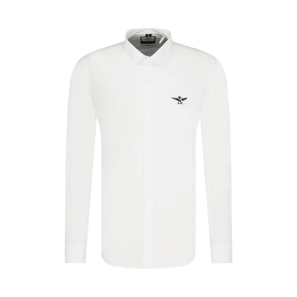 Aeronautica Militare White Cotton Men Shirt Aeronautica Militare