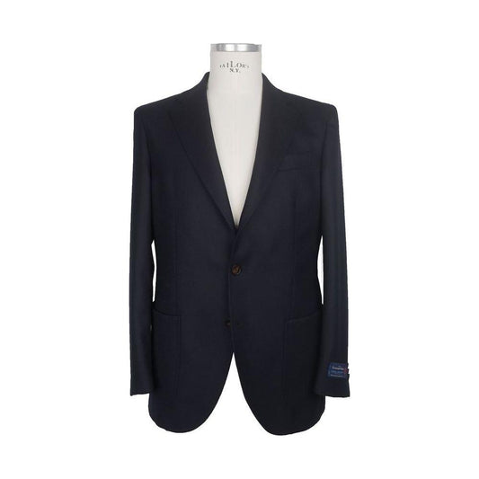 Made in Italy Blue Wool Men Blazer Made in Italy