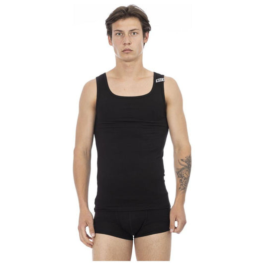 Bikkembergs Black Cotton Men's Tank Top Bikkembergs