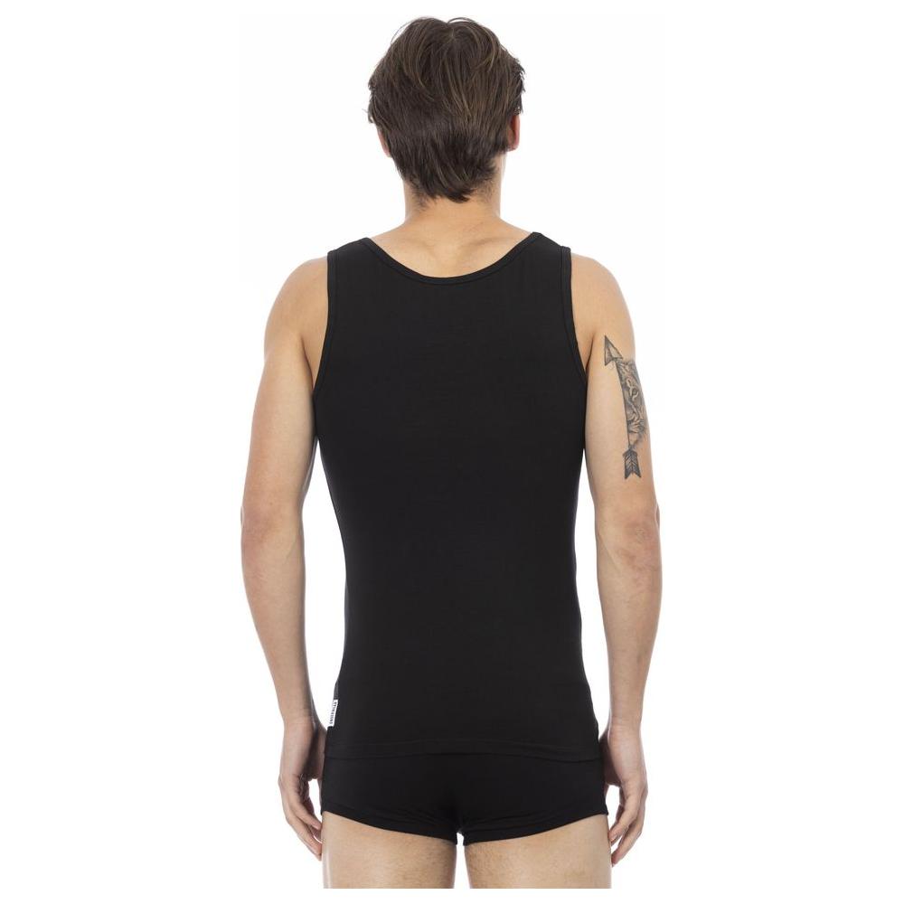 Bikkembergs Black Cotton Men's Tank Top Bikkembergs